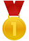 Gold medal with number 1
