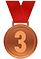 Bronze medal with number 3